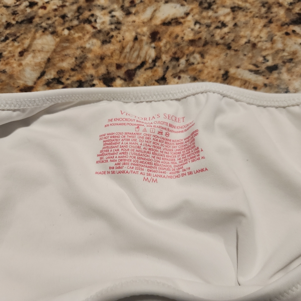 Victoria Secret PINK Swim Ruched Side Bottom ×2|White & Black Floral|Size M|NWOT - Picture 4 of 8